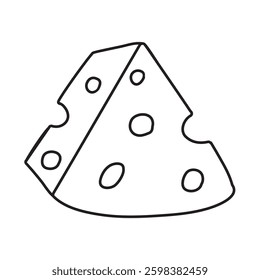 Cheese. Slice. Outline vector icon design. Illustration on white background.