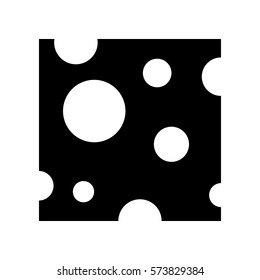 Cheese slice sign. Flat style black icon on white.
