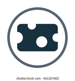 Cheese slice simple icon on the background