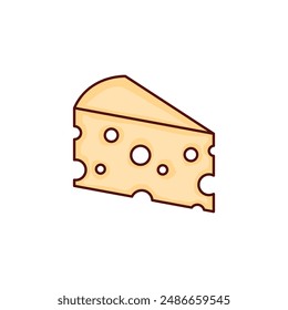Cheese slice vector clipart, Isolated on white