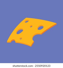 Cheese Slice vector icon. Yellow Slice of Cheese illustration. piece of cheese vector