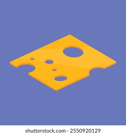 Cheese Slice vector icon. Yellow Slice of Cheese illustration. piece of cheese vector