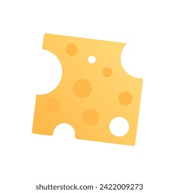 Cheese slice vector illustration, cheese slice flat icon