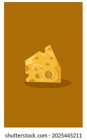 Cheese slice vector illustration hand drawing 