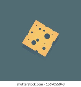 Cheese slice vector illustration of cheese isolated background.