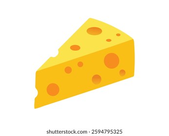 Cheese Slice Vector Illustration – Swiss Cheese with Holes.