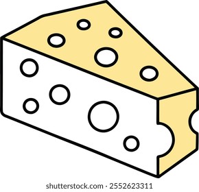 Cheese slice vector line art