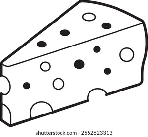 Cheese slice vector line art