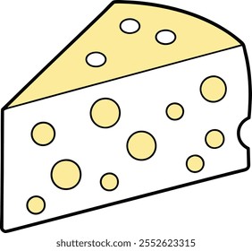 Cheese slice vector line art