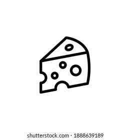 Cheese Slice Vector Line Icon