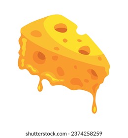 cheese sliced melted design isolated vector