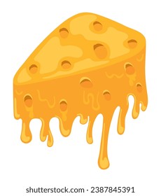 cheese sliced melted illustration design