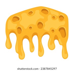 cheese sliced melted isolated illustration