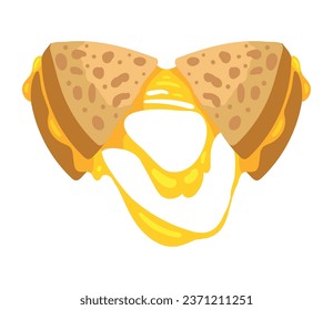 cheese sliced melted sandwich isolated