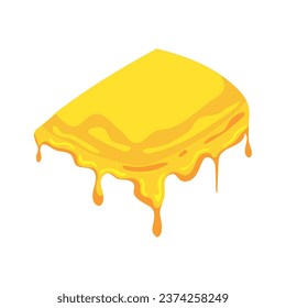 cheese sliced melted tasty illustration isolated