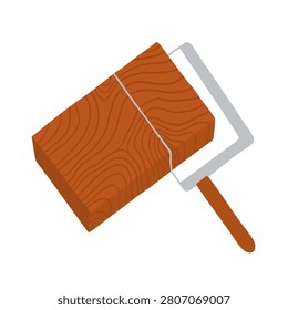 Cheese slicer wooden flat vector illustration