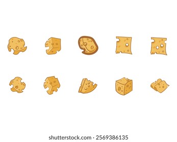 Cheese Slices Design Element Set