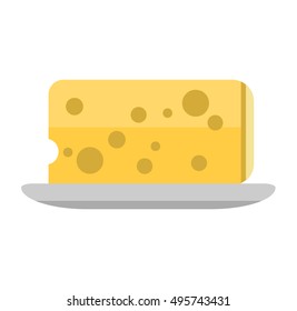 Cheese slices isolated vector