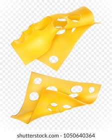 Cheese slices on transparent background