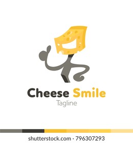 Cheese Smile Logo, Restaurant logo, food and cooking logo, vector logo template.