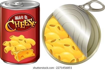 Cheese snack canned food illustration