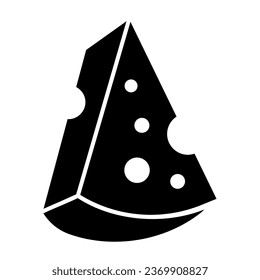 Cheese solid icon. Cheddar cheese piece illustration isolated on white. French Cheese glyph style design, designed for web and app. Eps 10