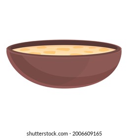 Cheese soup icon cartoon vector. Cream broth plate. Chicken bowl