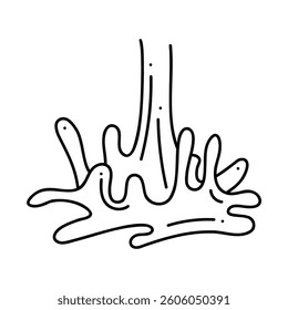 Cheese splash. Hand drawn black outline clipart for your projects. 