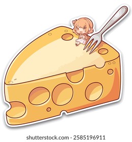 cheese with spoon art design illustration photos