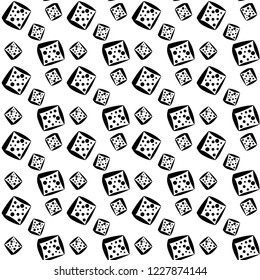 Cheese square, black on white background, abstract seamless pattern, vector
