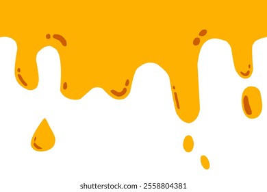 Cheese stain, melt drips. Flowing Cheese dip on white background. Mayo liquid. Spilled Cheddar liquid. Cheese burger stain.