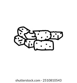 Cheese sticks line black icon. Sign for web page, mobile app, button, logo. Vector isolated button. Editable stroke.