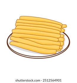 Cheese sticks. Mozzarella sticks vector. Mozzarella sticks on white background. Cheese stretch.