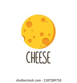 Cheese Symbol. Cheese Logo Design. Moon.