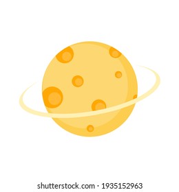 Símbolo de queso. diseño del logo del queso. luna.