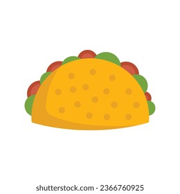 Cheese taco icon flat vector. Mexican food. Tacos beef isolated