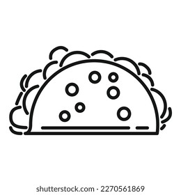 Cheese taco icon outline vector. Mexican food. Tacos beef
