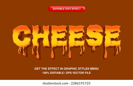 Cheese text, editable text effect style, melted and gooey cheese text style