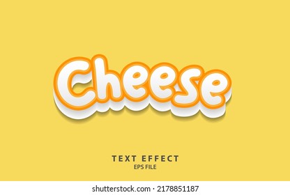 Cheese Text Effect Template With Cartoon Style And Bold Font Concept Use For Food Brand Label And Logo. Vector Illustration