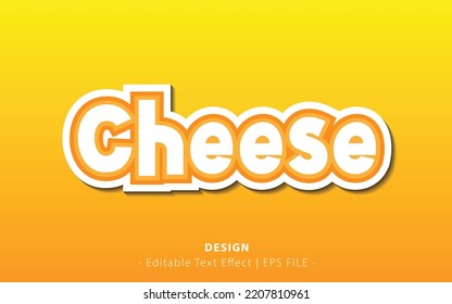 Cheese Text Effect Template With Cartoon Style And Bold Font Concept Use For Food Brand Label And Logo. Vector Illustration