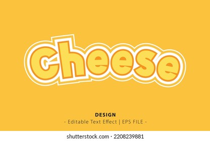 Cheese Text Effect Template With Cartoon Style And Bold Font Concept Use For Food Brand Label And Logo. Vector Illustration