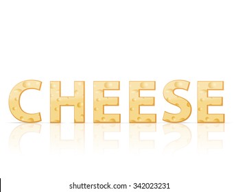 Cheese text on a white background.