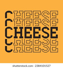 cheese text on yellow background.