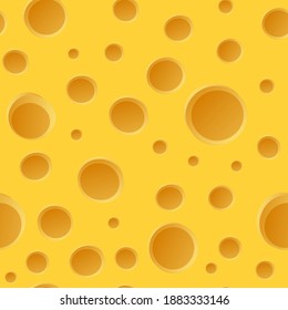 Cheese texture Emoji Pattern. Food Seamless Background Symbols. Silhouette Emoticon Holes Design Vector.