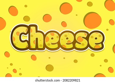 cheese texture with large holes. Vector illustration of a useful meal.