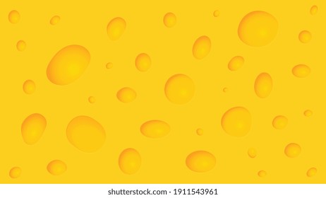 Cheese texture pattern background with holes. Vector Illustration