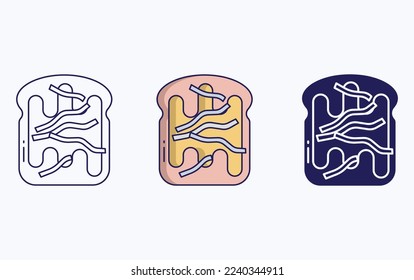 Cheese toast illustration vector icon