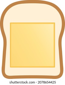 Cheese toast isolated vector illustration.