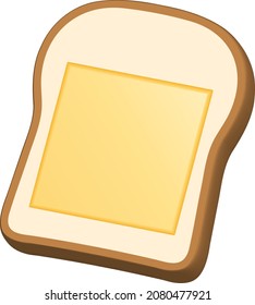 Cheese toast isolated vector illustration.