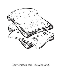 Cheese Toast - two slices of bread with cheese between them